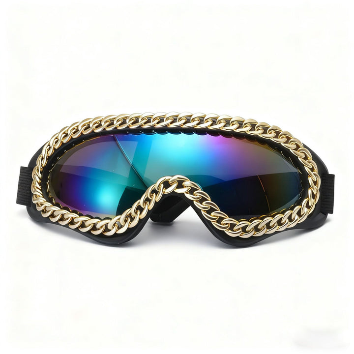 Women's fashionable sports sunglasses with golden chain decoration Bowlift