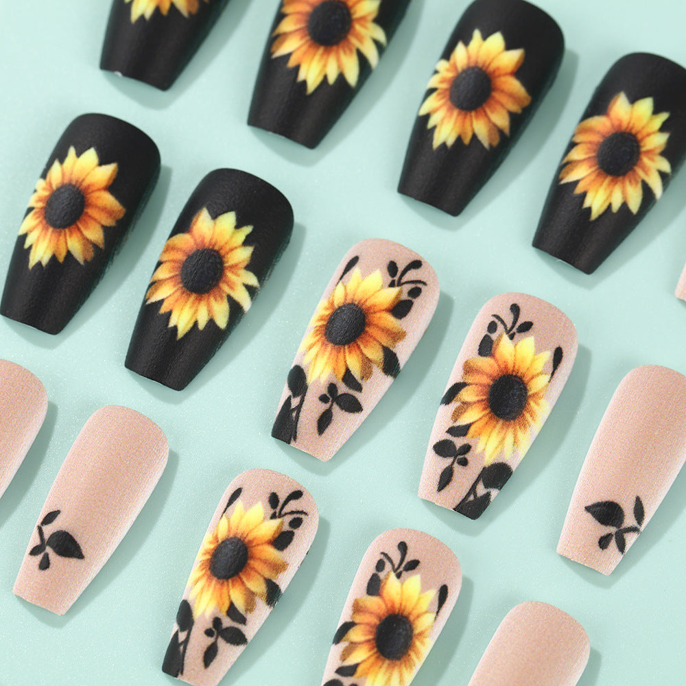 Artificial nails with sunflower motif Bowlift
