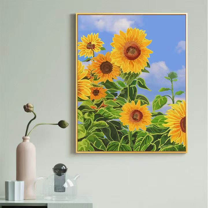 Sunflower-Themed Canvas Art Print Bowlift
