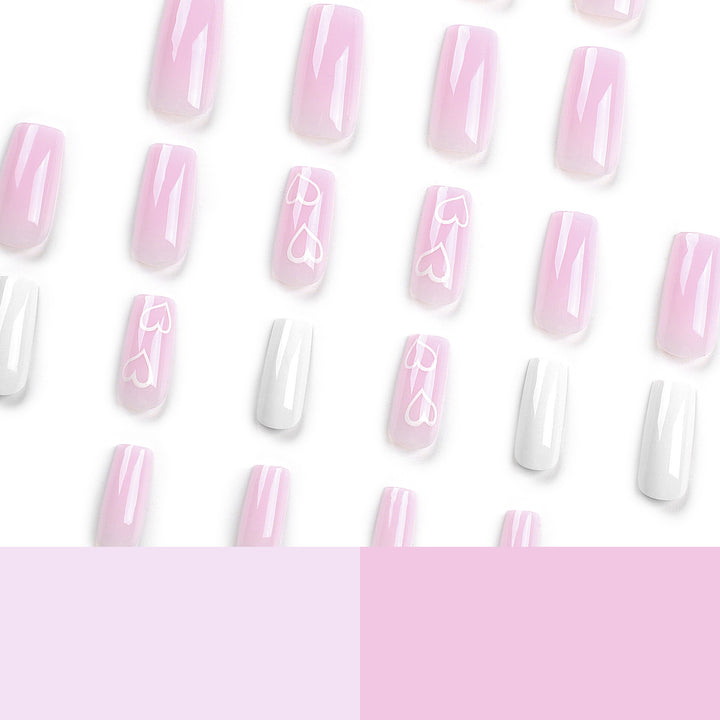 Artful Nail Extensions with Heart Patterns Bowlift