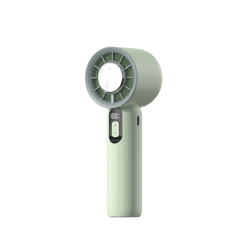 Ladies portable hand fan with LCD temperature display and adjustable airflow Bowlift