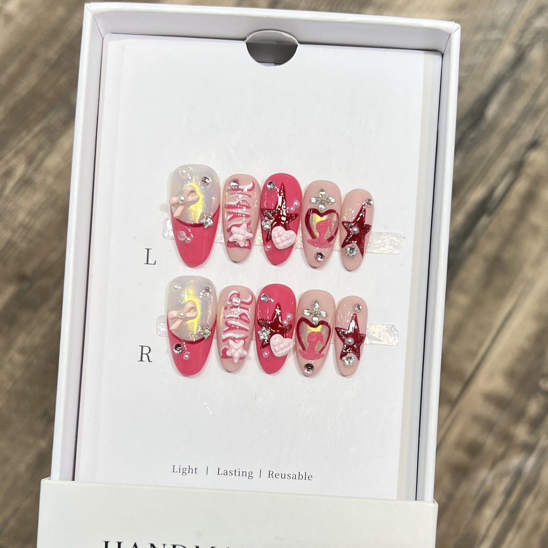 Themed Press-On Nail Art Set with Hello Kitty Designs Bowlift