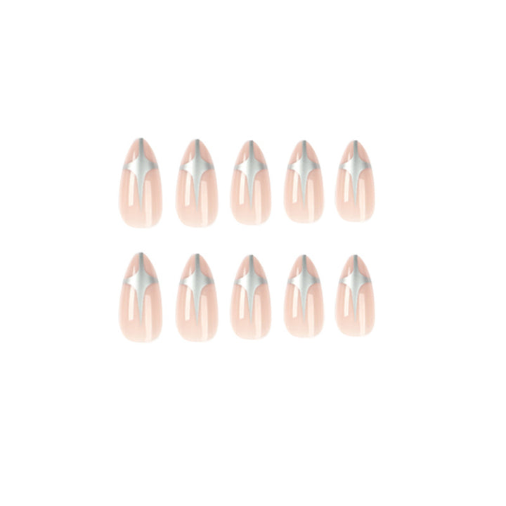 Artful Stiletto Nails with Silver Accents Bowlift