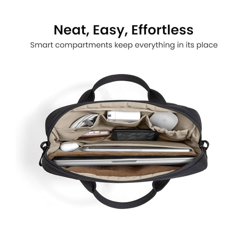 Padded Laptop Bag with Elegant Wave Profile Bowlift