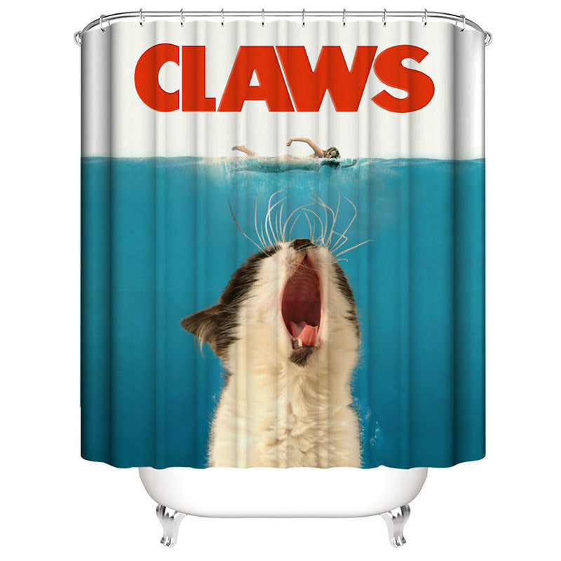 Hippo-Themed Shower Curtain Bowlift
