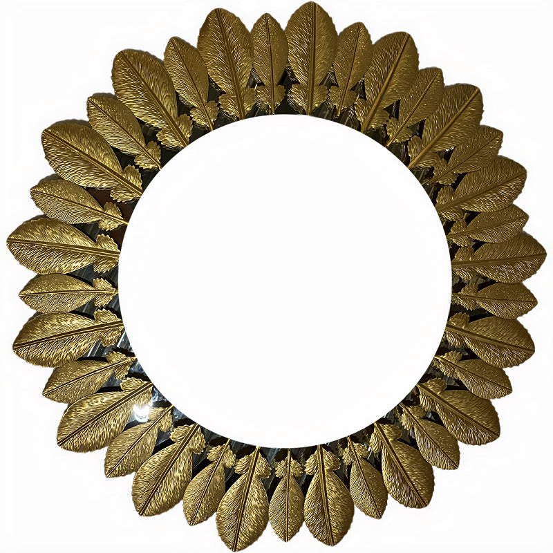 Ornamental Leaf-Designed Wall Mirror Bowlift