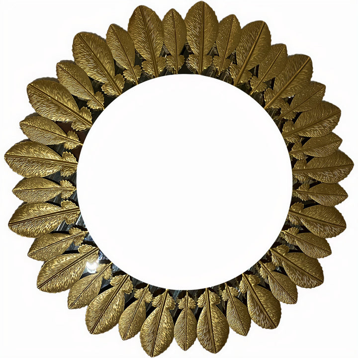 Ornamental Leaf-Designed Wall Mirror Bowlift
