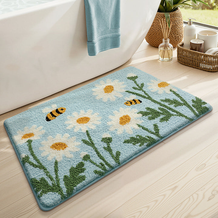 Floral Patterned Bath Mat Bowlift