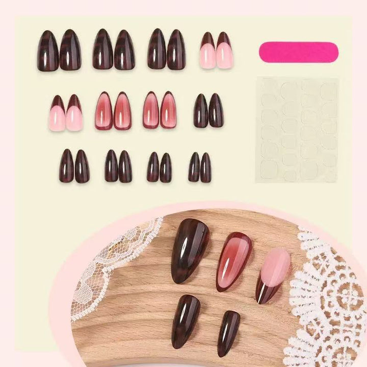 Acrylic nail set with stylish stiletto design and exciting color gradient Bowlift