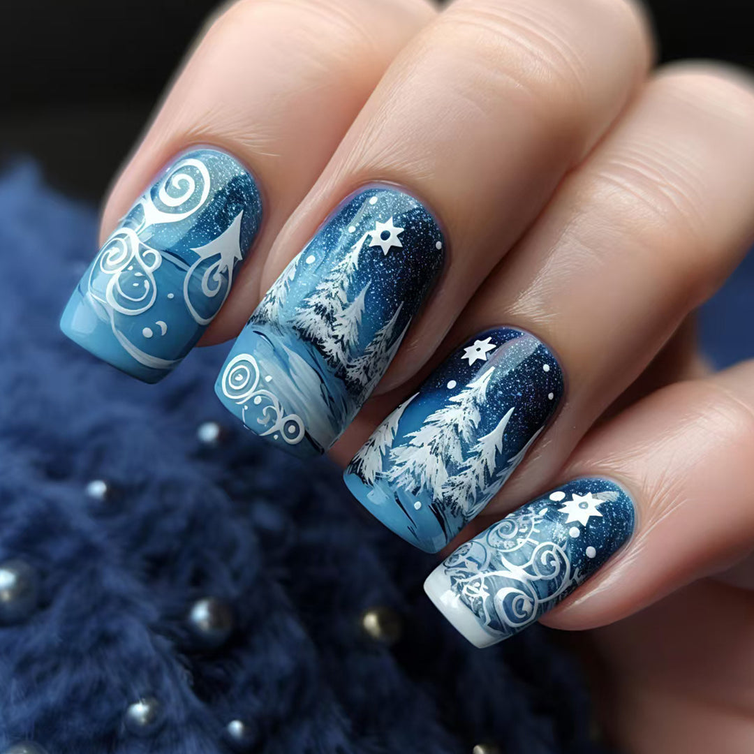 Artificial nails winter motif Bowlift