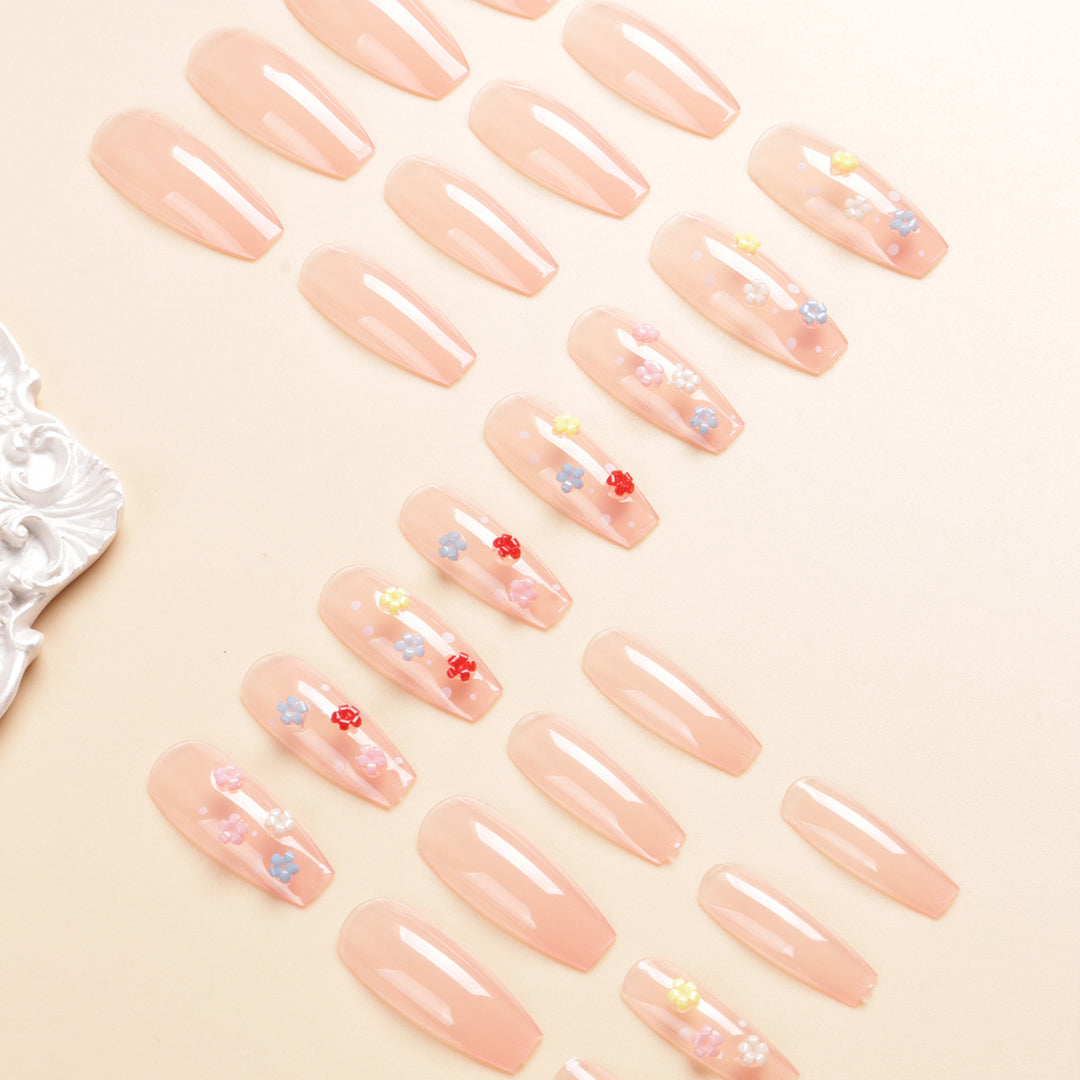 Floral Design Press-On Nail Set Bowlift