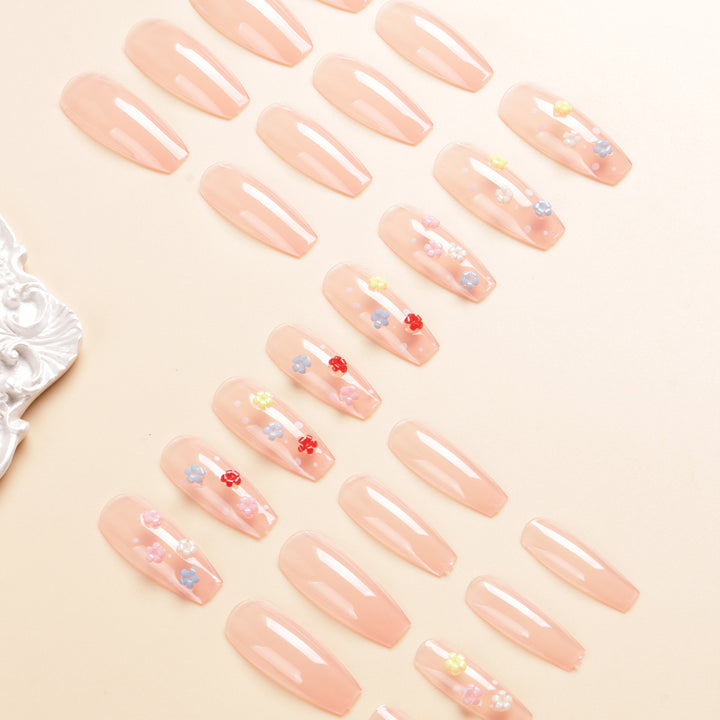 Floral Design Press-On Nail Set Bowlift