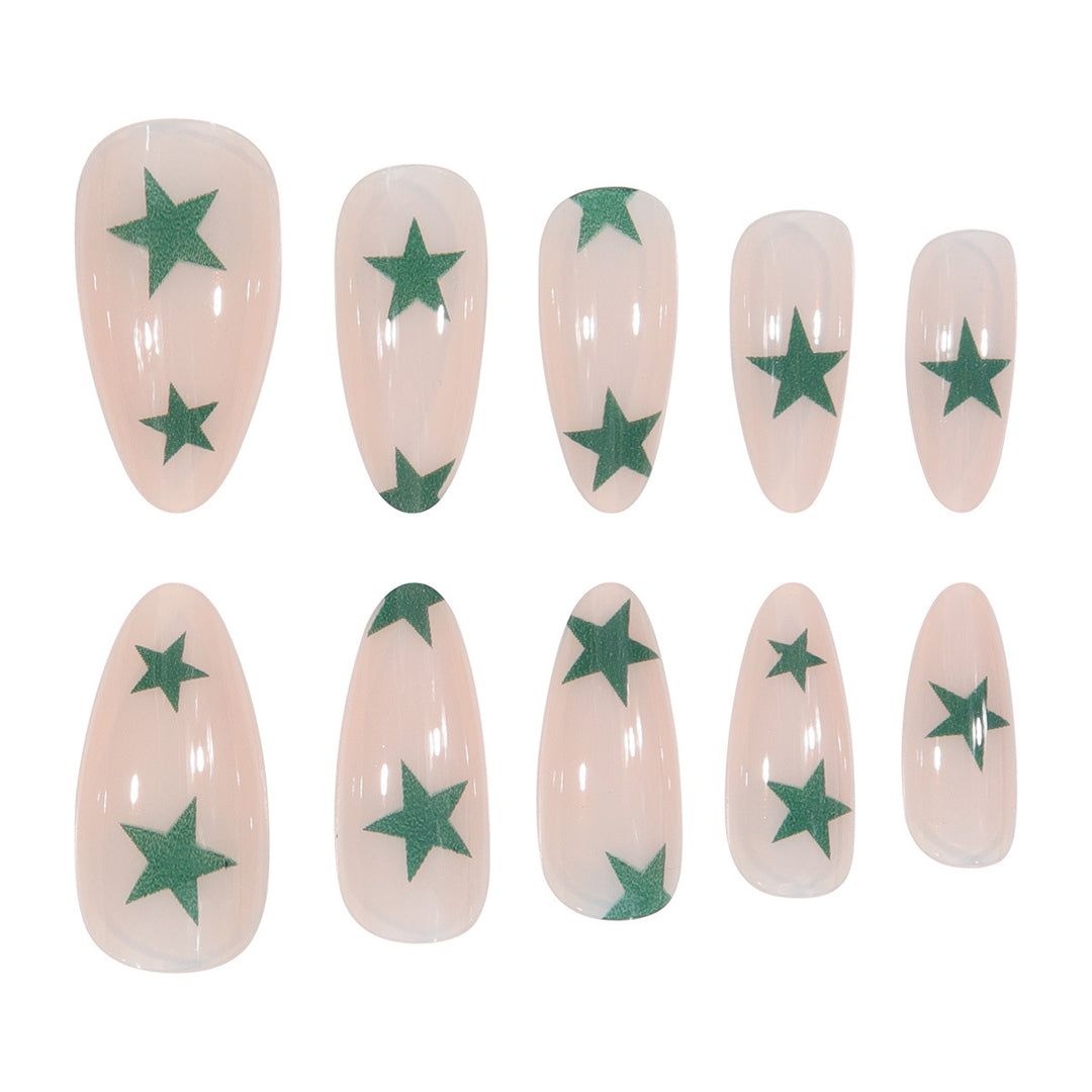 Star-Designed Stiletto Press-On Nails Bowlift