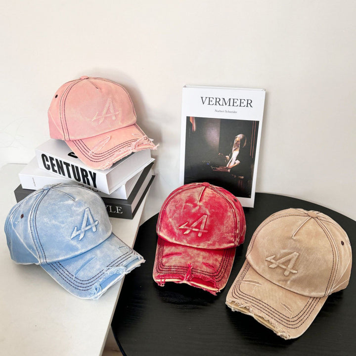 Women's Distressed Vintage Style Baseball Cap Bowlift