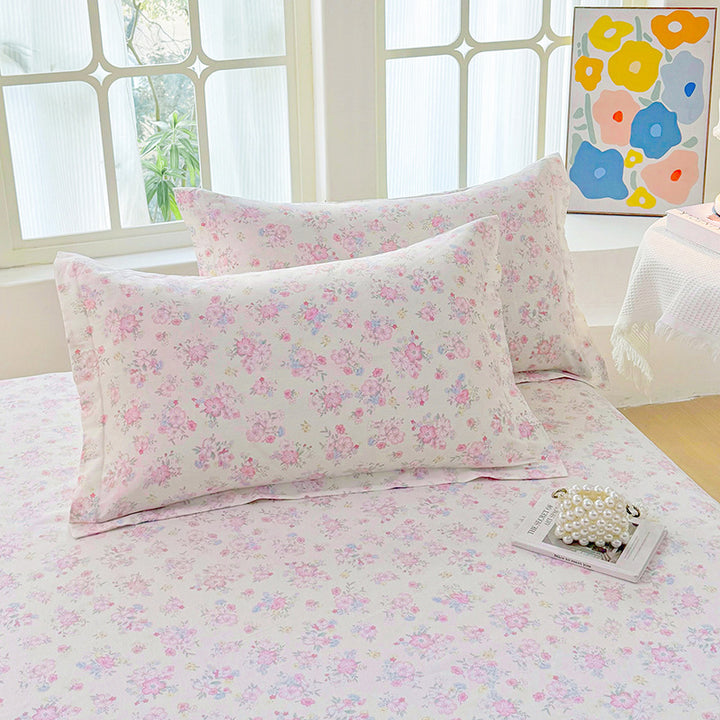 Flower Print Pillowcase Set
