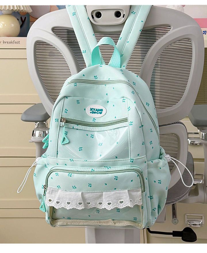 Floral Embellished Casual School Backpack