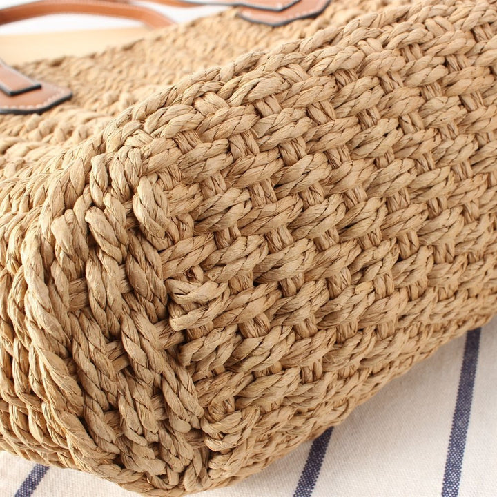 Basket bag with artificial leather handles Bowlift