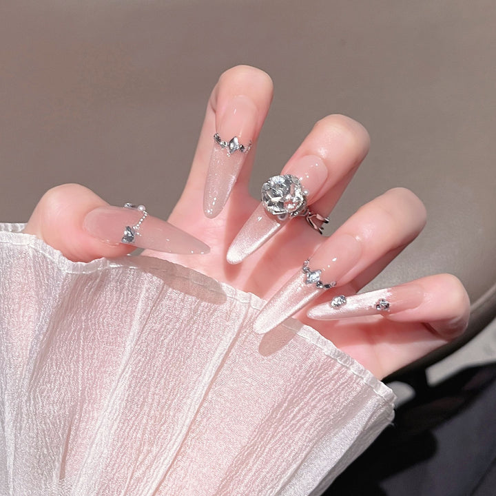 Crystal-Embellished Press-On Nail Extensions Bowlift