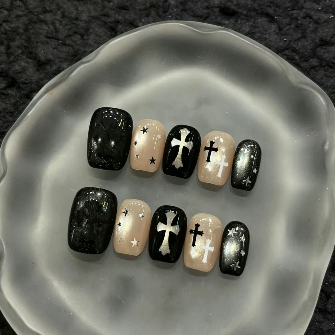 Elegant French Tip Press-On Nail Set Bowlift