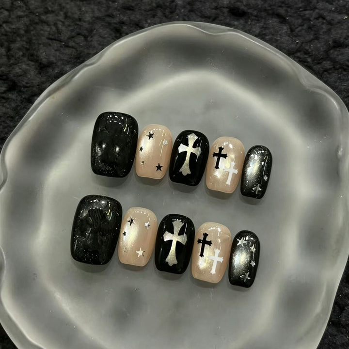 Elegant French Tip Press-On Nail Set Bowlift