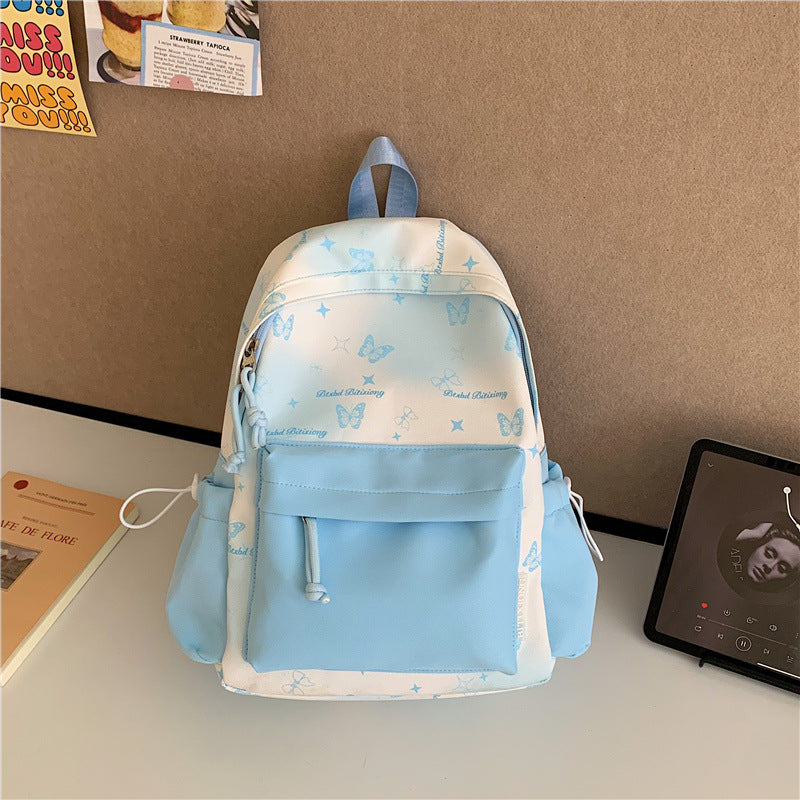 Butterfly Print Backpack Bowlift