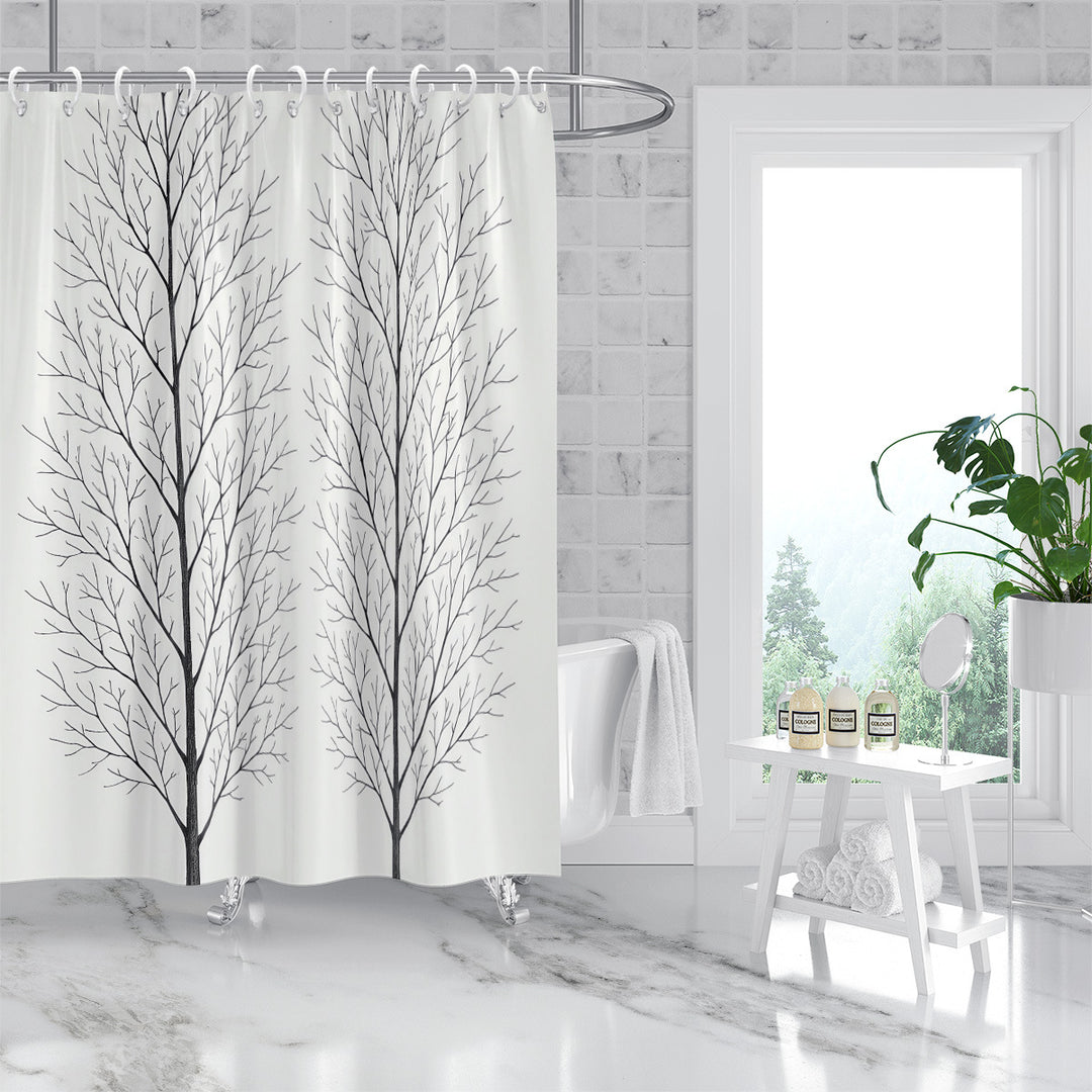 Artistic Tree Design Shower Curtain Bowlift