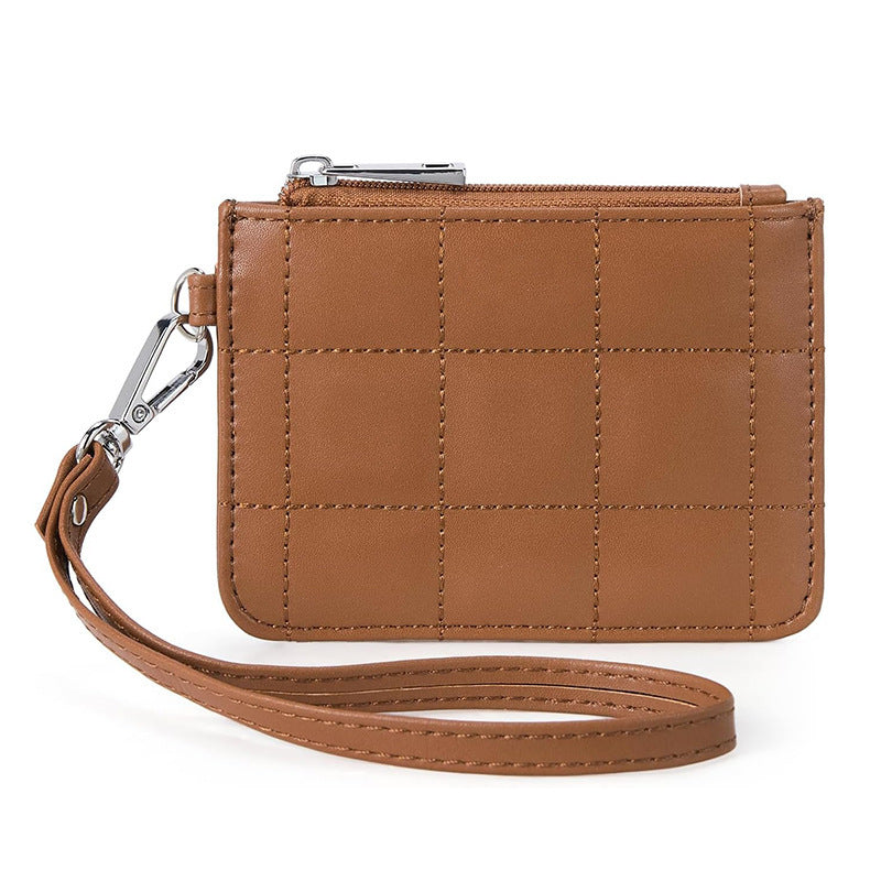 Elegant and Compact Wallet with Zipper and Wrist Strap Bowlift