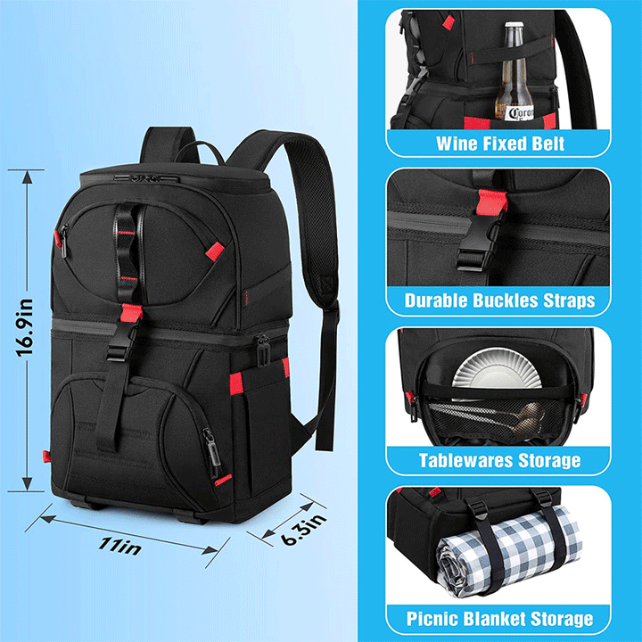 Insulated Food and Beverage Backpack Cooler Bowlift