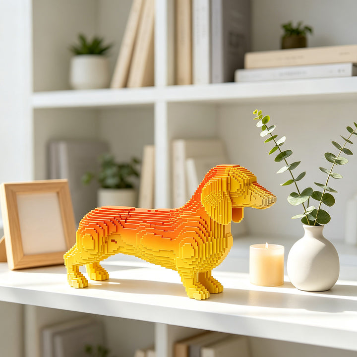 Playful decorative figure of a cute dachshund Bowlift