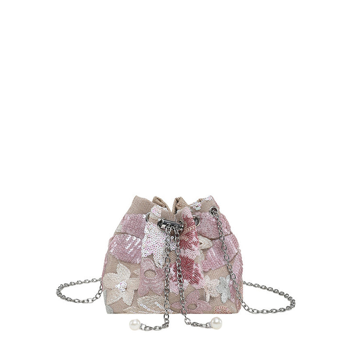 WoStylish Sequin Drawstring Clutch Purse Bowlift