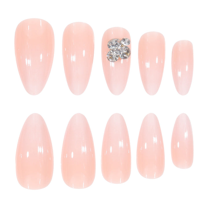Premium Press-On Nail Set with Elegant Rhinestone Accents Bowlift