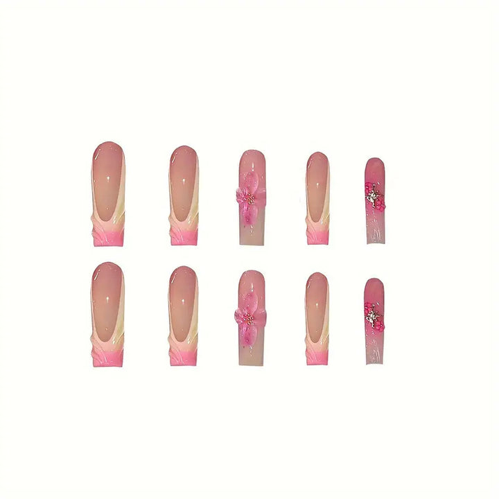 Decorative 3D Floral Acrylic Nail Enhancements Bowlift