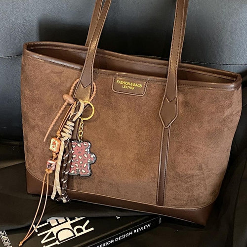 Spacious Suede Tote Bag Bowlift