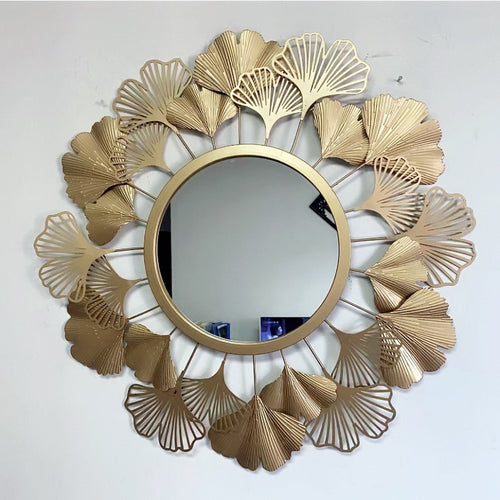 Decorative Ginkgo Leaf Wall Mirror Bowlift
