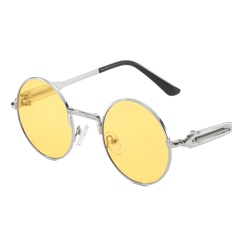 Women's round fashionable sunglasses with fine metal frame Bowlift