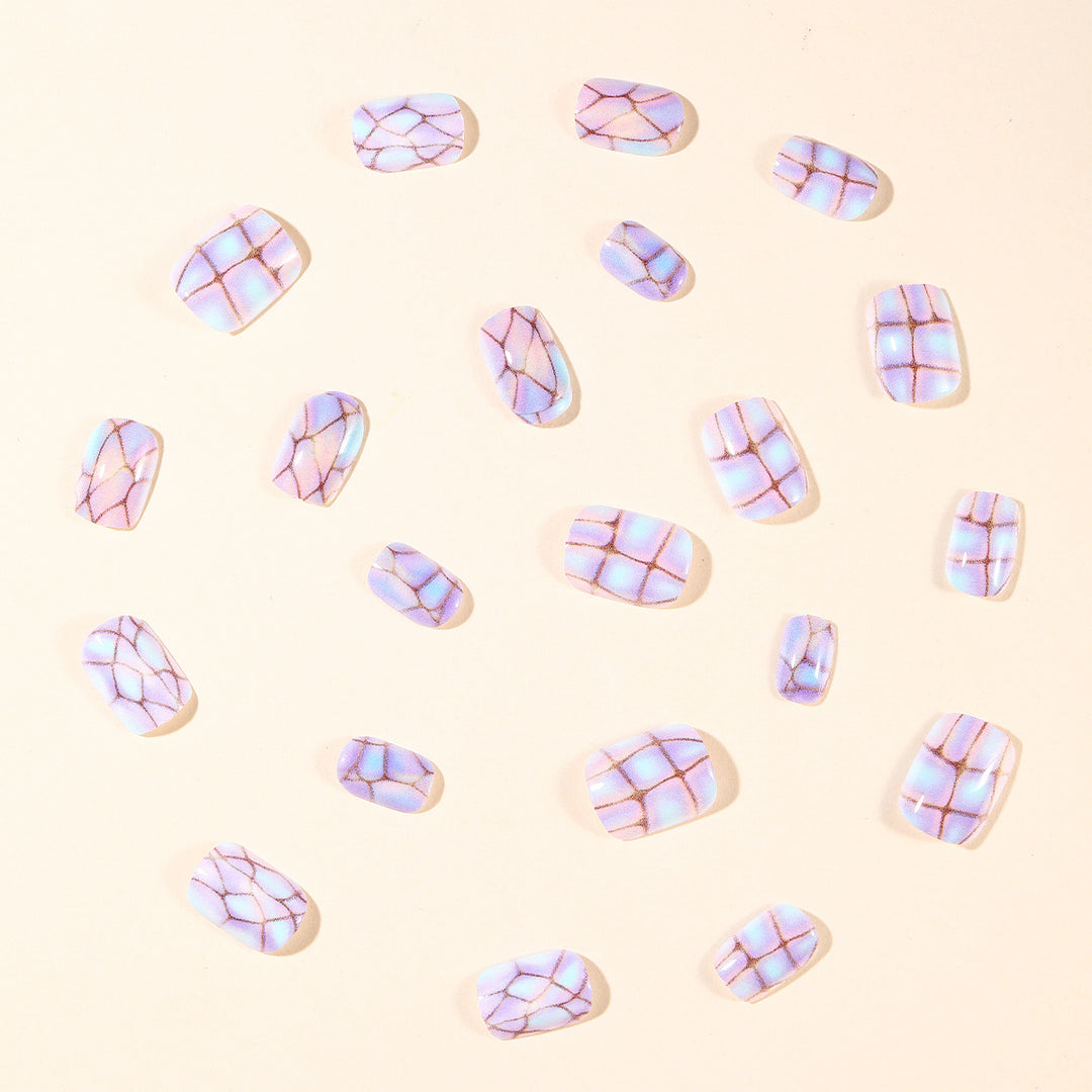 Iridescent Geometric Nail Art Extensions Bowlift