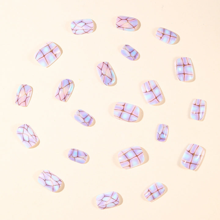 Iridescent Geometric Nail Art Extensions Bowlift