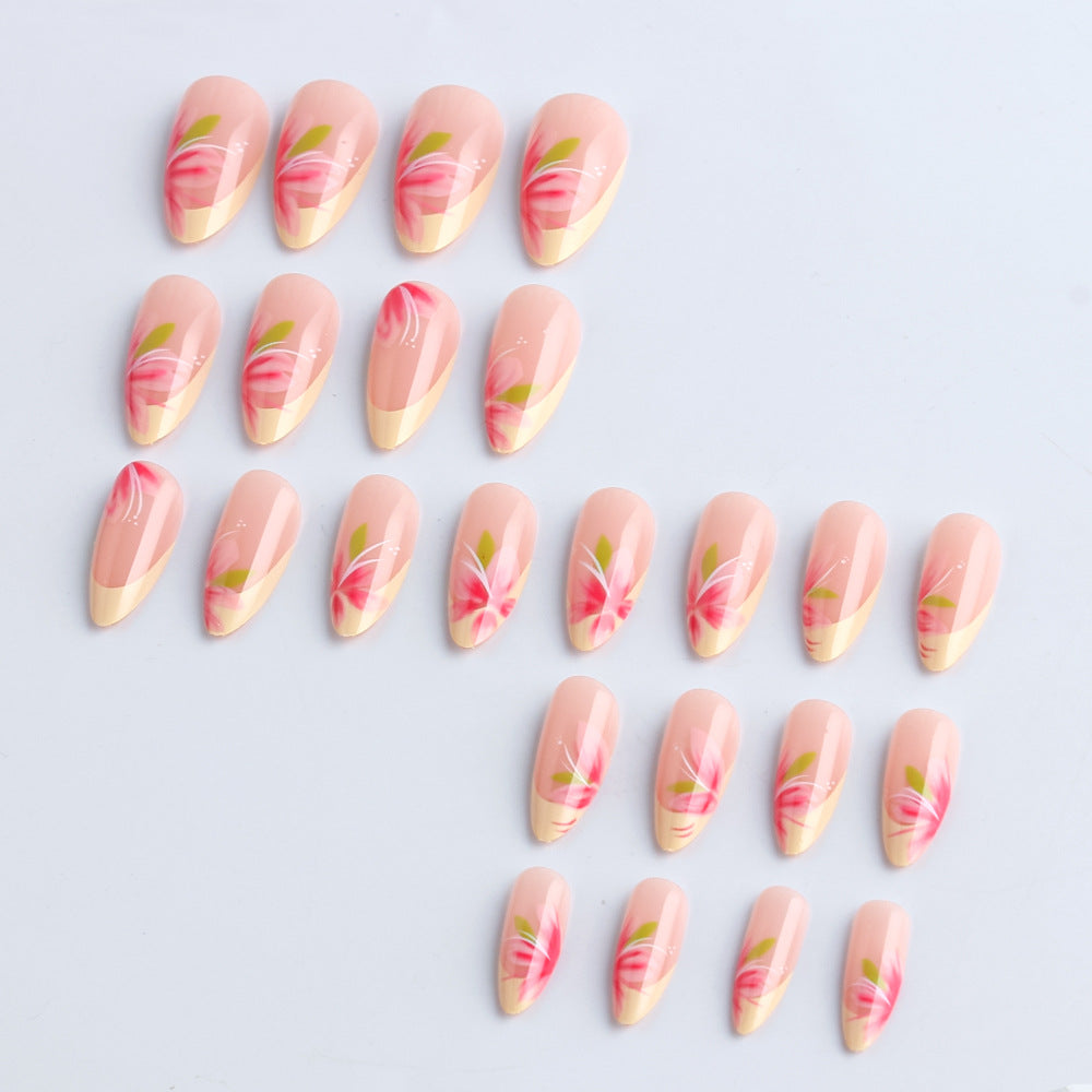 Floral Accented Long-Lasting Press-On Nails Bowlift