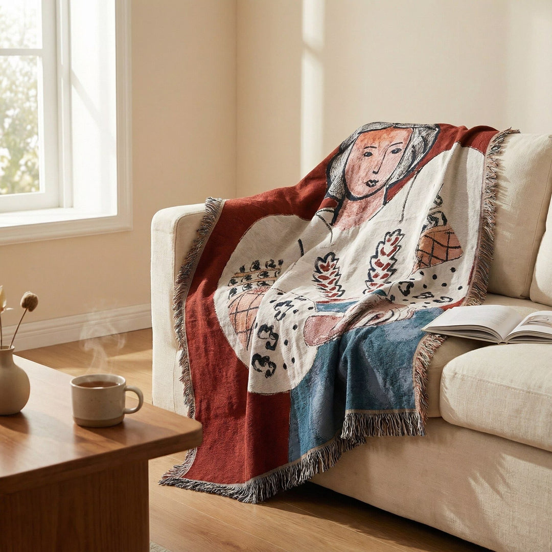 Artistic Woven Tapestry Throw