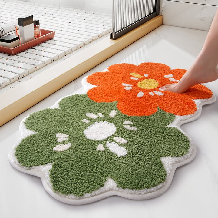 Floral Design Bath Mat Bowlift