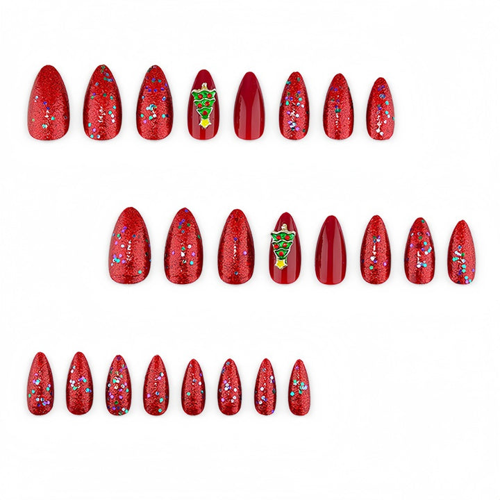 Artificial nails with festive Christmas design Bowlift