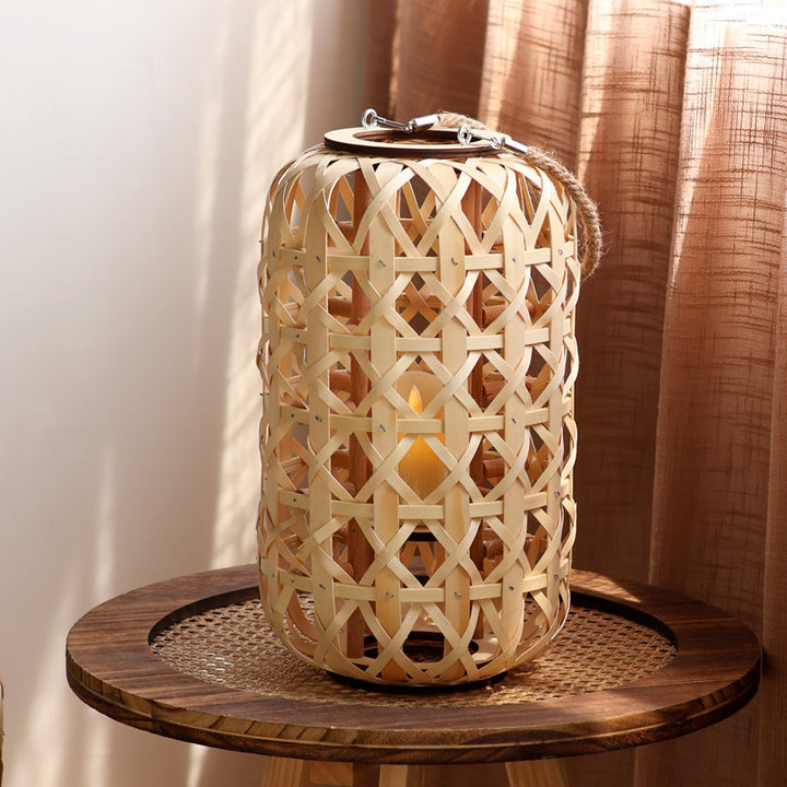 Elegant lantern made of handwoven natural material Bowlift