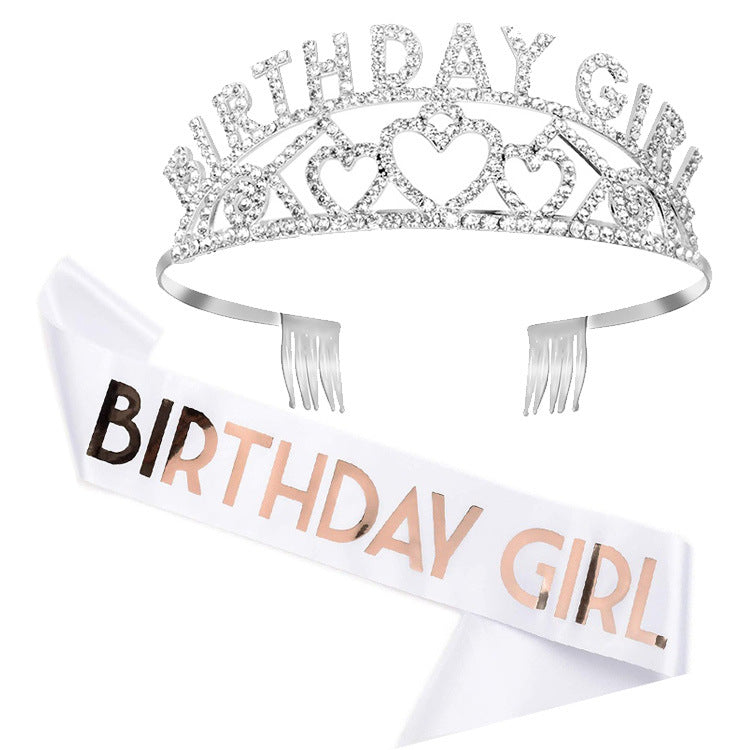 Women's Sparkling Tiara and Sash Set Bowlift