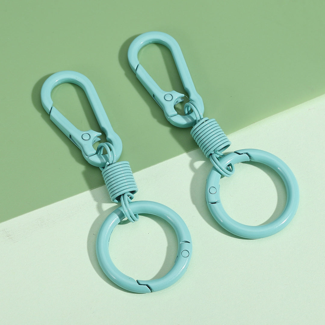 Durable silicone-coated carabiner keyring set with retractable coil Bowlift