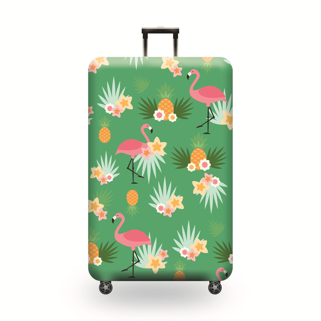 Unisex hard-shell luggage with artistic flamingo motif Bowlift