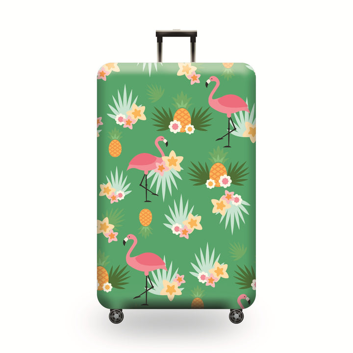 Unisex hard-shell luggage with artistic flamingo motif Bowlift