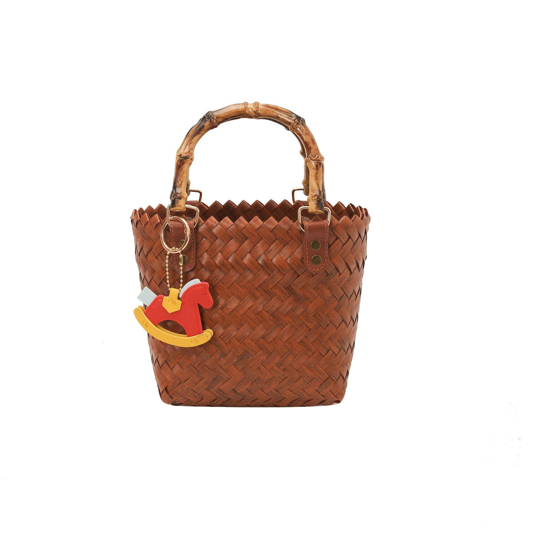 Handcrafted basket bag with bamboo handles Bowlift