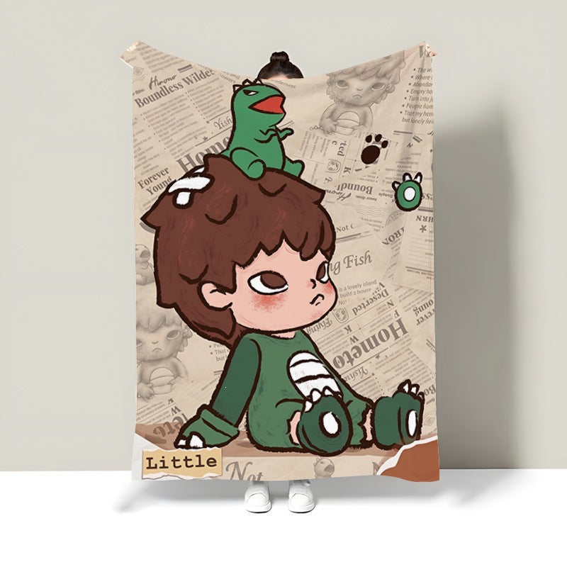 Cartoon-Themed Decorative Blanket