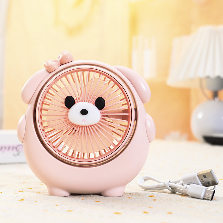 Ladies Portable Mini Hand Fan with Playful Animal Design Bowlift