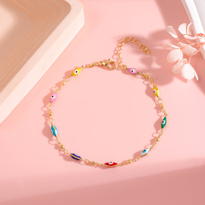Colorful Evil Eye Charm Anklet Bowlift 1788164324